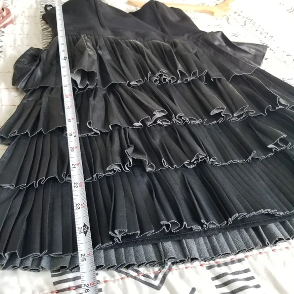bebe Black Strapless Tiered Mini Dress - Picture 14 of 15